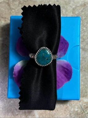 Vintage Native American Southwestern Kingman Turquoise Sterling Silver 925 Ring